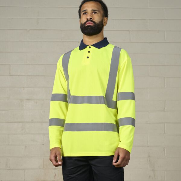 High visibility long sleeve polo Thumbnail