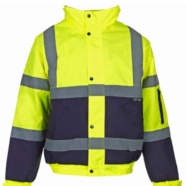 Hi Vis Yellow Bomber Jacket 2 Tone Thumbnail